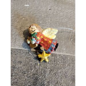 Glitter mini Angel girl harp star ornament Xmas decor